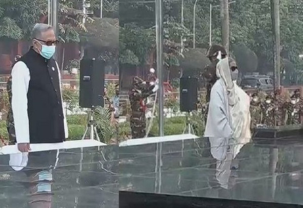 শিখা অনির্বাণে রাষ্ট্রপতি ও প্রধানমন্ত্রীর শ্রদ্ধা