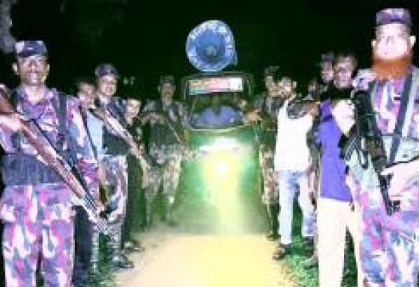 সিলেট সীমান্তে  বিজিবির মাইকিং