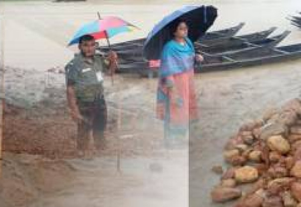 সিলেটের জৈন্তাপুরে অবৈধভাবে বালু ও পাথর উত্তোলনের বিরুদ্ধে অভিযান পরিচালনা